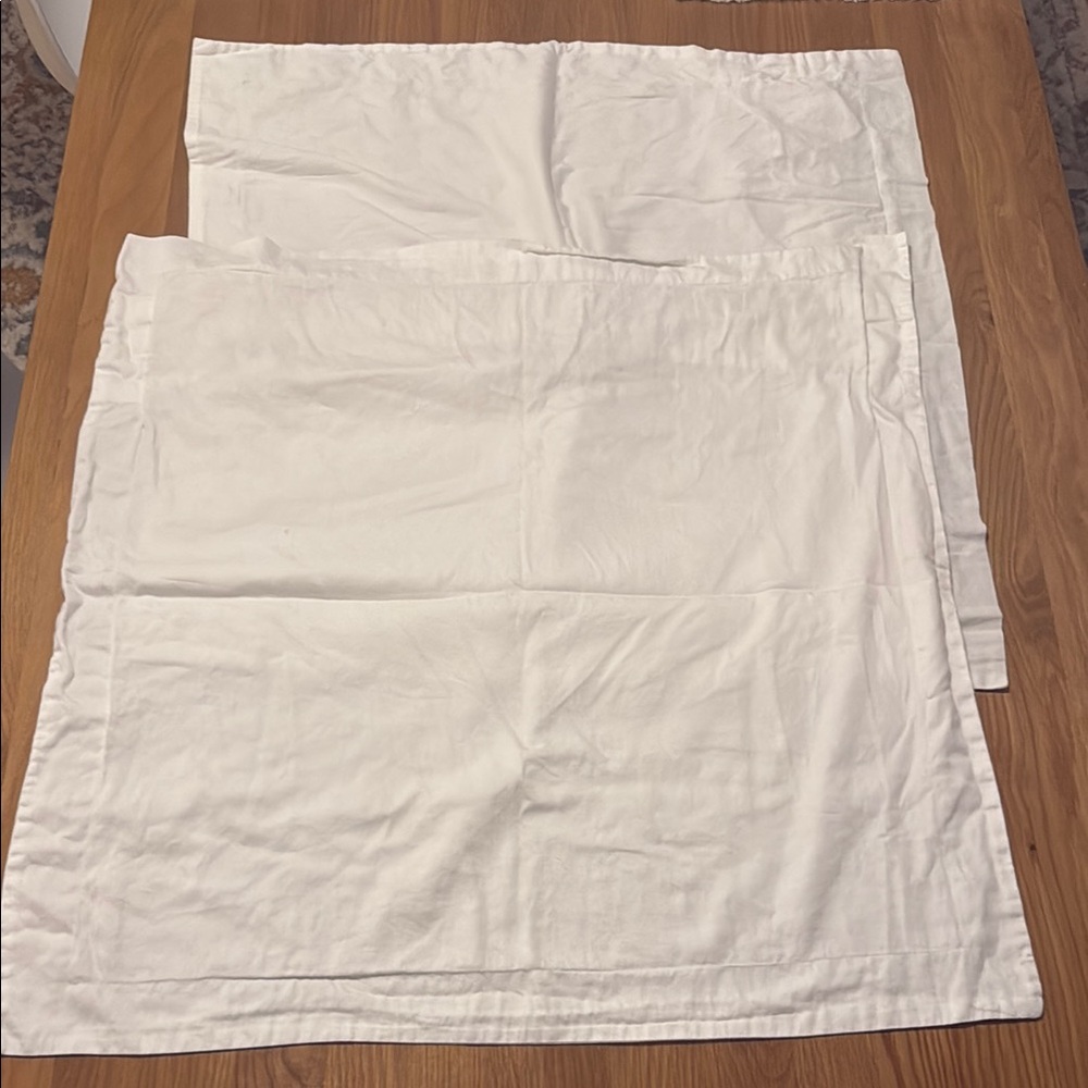 Pottery Barn Everyday Percale Cream Euro Shams (2)